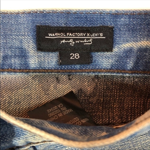 Rare Andy Warhol X LEVI'S Denim Mini Blue Skirt 28 - Picture 4 of 8